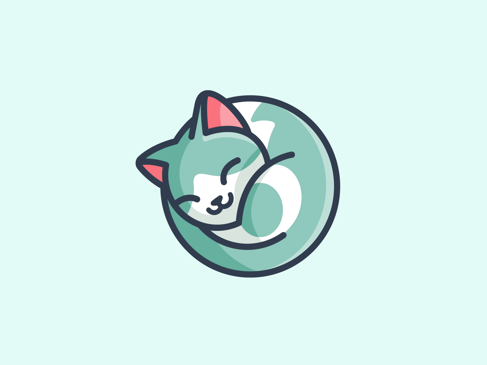Спящий кот логотип