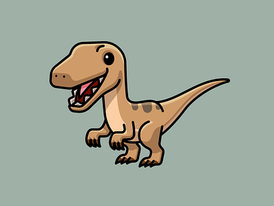 Velociraptor character cute dinosaur illustration mascot velociraptor