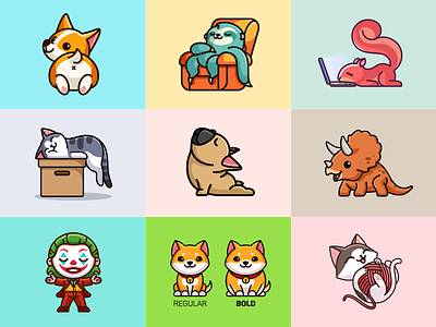 Best 9 Shots of 2019 2019 shots adorable best 9 dribbble cartoon character cheerful cute happy holiday illustration illustrative logo joyful lazy lovely mascot merch new year project simple top 9