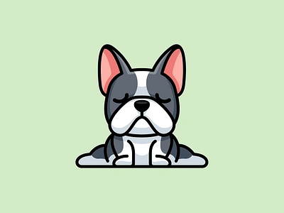 Yoga Bulldog adorable animal branding bulldog cartoon character cute dog french frenchie funny illustrative logo mascot pet sport yoga