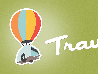Travel balloon brand logo mark trailer