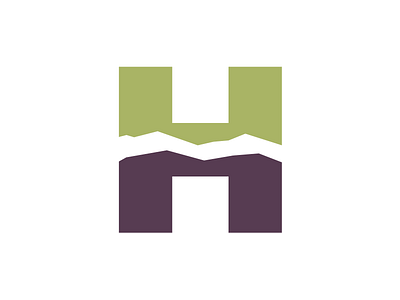 Hidden Hills Brand brand green h hills logo mountain purple