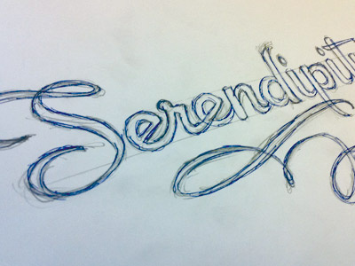 Serendipity hand drawn logo type