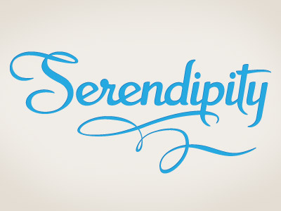 Serendipity Fin custom font hand-drawn logo