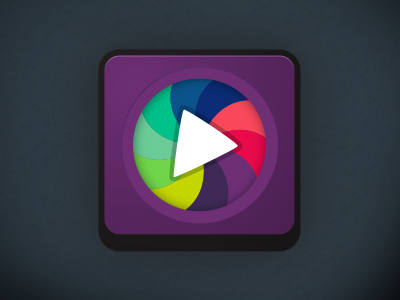 Icon app app store avatar icon play purple video