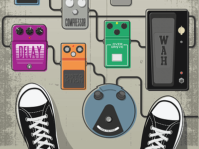 Ready Player One! guitar pedals illustration poster