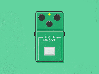 Overdrive, V2 guitar pedals illustration poster