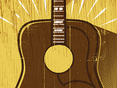 Get Rhythm acoustic guitar illustration poster