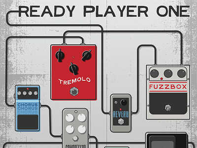 Ready Player One! guitar pedals illustration
