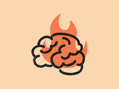 Brain burner brain fire icon illustration rejected