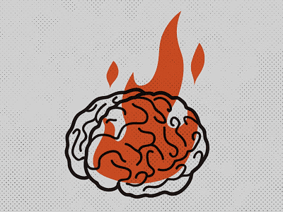 Brain burner - rebound brain fire icon illustration rejected