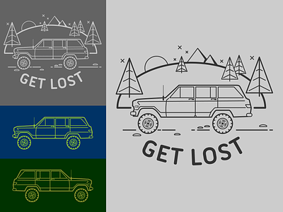 Get Lost (in a good way) illustration jeep lost nature outdoors wagoneer