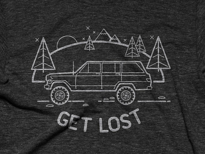 Get Lost (now on Cottonbureau!) 4x4 cottonbureau illustration jeep t shirt tee wilderness