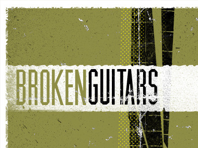 Broken Guitars brian leach flolab illustration music poster screen prints