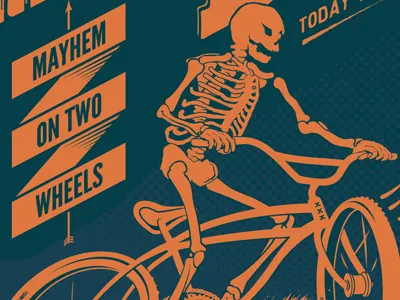 Klunk or Die! bicycles brian leach flolab illustration klunker pedalcraft poster