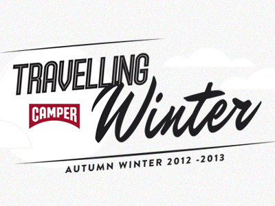 Travelling Winter black brand logo type typography vector