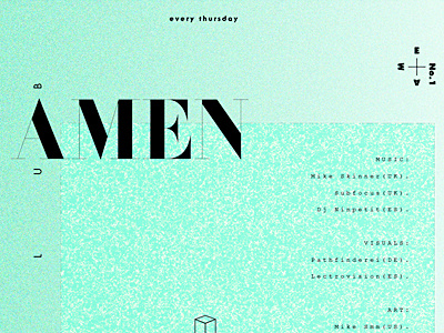 Amen club graphic design identity typography