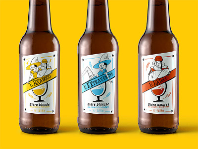 Beer Labels - Brasserie L'Excuse beer beer label bottle cartoon illustration packaging