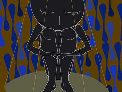 INWARDS figure illustration inwards sad