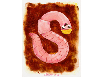 A Hip Worm character childrens book childrens illustration cute digital illustration gouache illustration kids book procreate worm