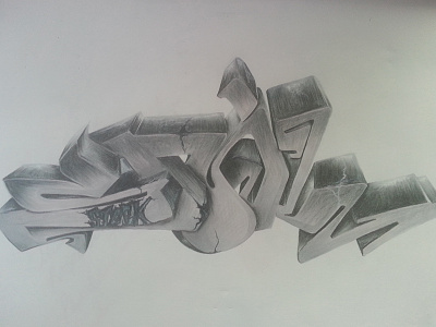 Crumbling 3d Typography 3d charcoal graffiti pencil typography
