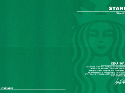 Starbucks Fiscal Year Report Design branding design logo