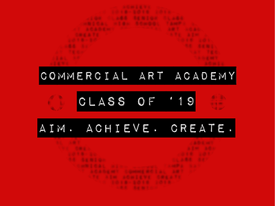 Commercial Art Academy Class of '19 T-Shirt Design branding design graphic design vector