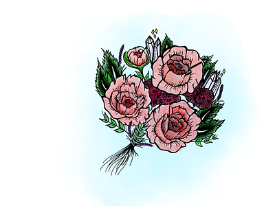 Crystals and Flowers graphic design illustration