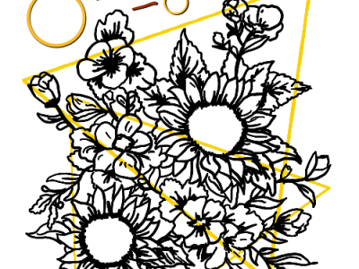 Geometric Flowers design illustration vector