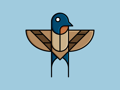 Swallow (2017) adobe illustrator fill icon icon design swallow