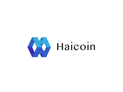 Haicoin a letter blockchain h letter hand lettering