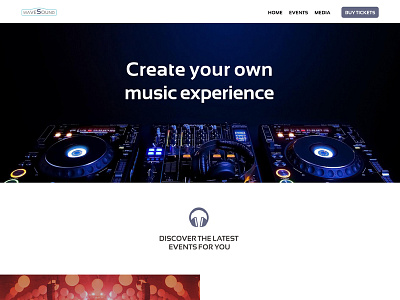 Wavesound Music Events Site branding clean design events illustrator logo music photoshop template web website