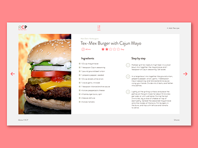 Recipe App app concept design flat food photoshop recipe simple ui web website