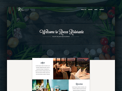 Rocca Ristorante Landing Page clean design flat food homepage photoshop restaurant simple web website