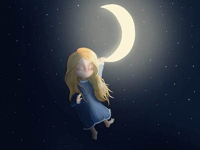 Dribbble black child darkness goodnight light moon night sleep star