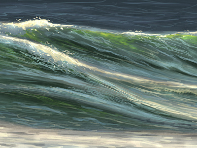 Painting waves digital painting sea waves