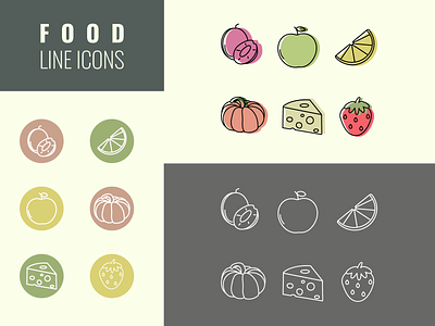 Food line icons app food graphic design heathy food icon line icons vector