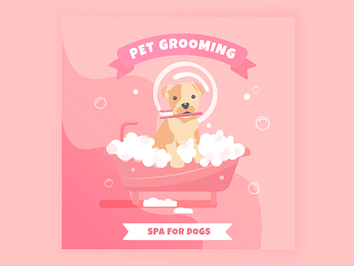 Dog grooming illustration animals bath dog dog bath graphic design grooming grooming salon illustration pets spa for dogs spa for pets vector