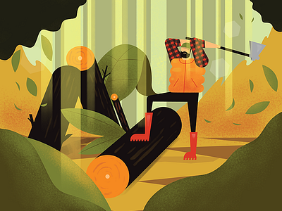 Lumberjack . axe character forest lumberjack man nature vector wood