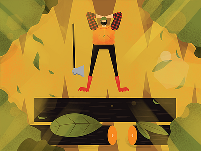 Lumberjack 4 . axe character forest lumberjack man nature vector wood