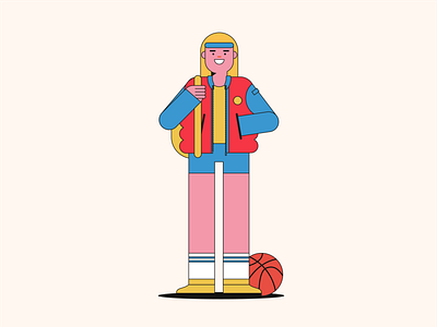 Basketball rookie basketball basketball player character color highschool illustration pop pop art sport vector vector artwork