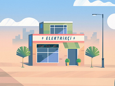 Electrician art brush building character color concept design drawing dribbble graphic illustration shop vector