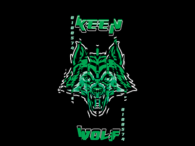 KEEN WOLF - GREEN adobe design designer designtext graphic design illustration illustrator logo motion graphics photoshop redbubble teespring tshirtbusiness tshirtdesign typography vector vectordesign wolfdesign wolfvector