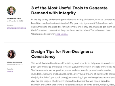 Redesigned Blog author blog post redesign trackmaven