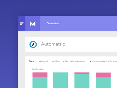 Diversity Overview dashboard diversity pink purple race teal