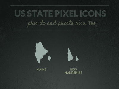 US State Pixel Icons icons itty bitty little pixel states