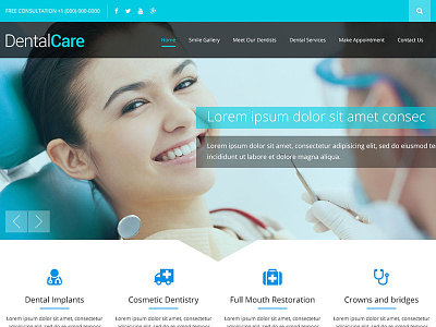 Dental Clinic Directory blue dental care flat design hospital medical website design
