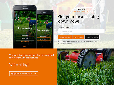 Landing page design [Yardmagic]