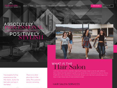 Hair Salon Website Concept beauty salon hair salon hair salon website homepage design salon website concept website design