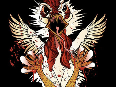 fighting cock cock comics illustration vector